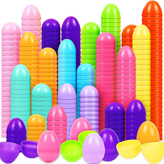 🐣 1000-2000PCS 2.3" Fillable Plastic Easter Eggs – Bright Colorful Bulk Eggs for Easter Hunt & Party Favors