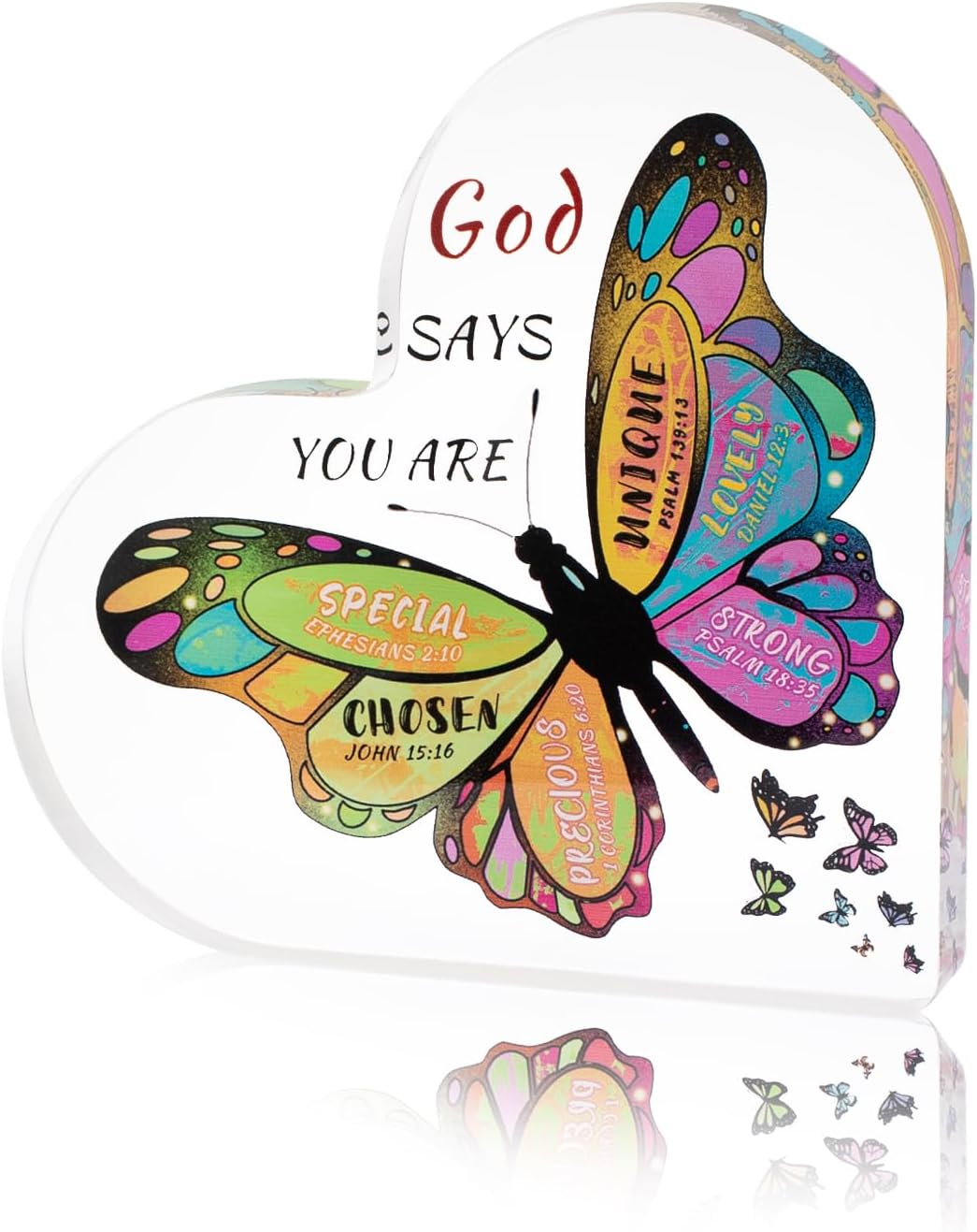 Butterfly Desk Decoration Gifts for Mom – Best Mom Ever Acrylic Plaque from Daughter & Son | Birthday, Christmas, Anniversary & Mother’s Day Gift for Mom