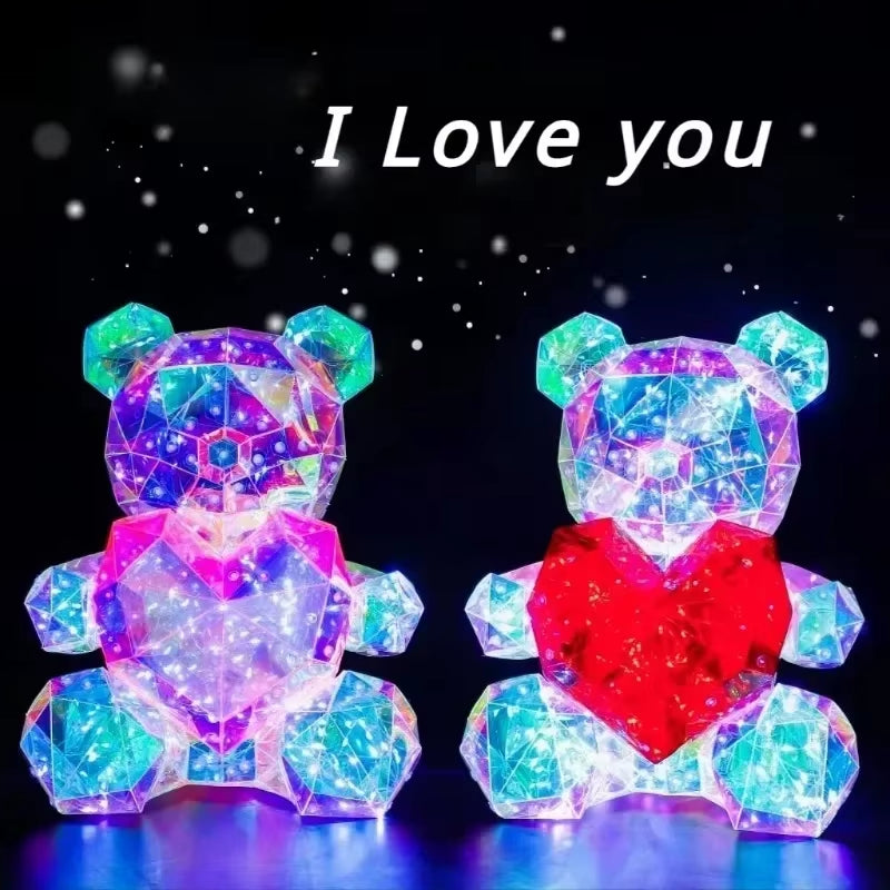 30Cm Teddy Bear-Gift Lamp-Colorful Sparkling Romantic Surprise LED Gift Light-Valentine's Day Bedroom Decor