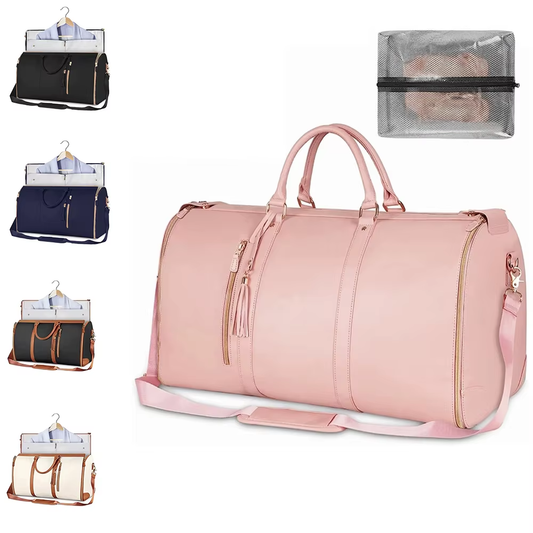 All-in-One Women’s Travel Duffle – Foldable Fitness, Weekend & Carry-On Organizer Bag