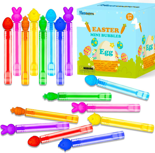 Easter Mini Bubble Wands for Kids – Bulk Party Favors for Toddlers, Non Candy Easter Basket Stuffers, Classroom Prizes, Goodie Bag & Pinata Fillers for Boys and Girls